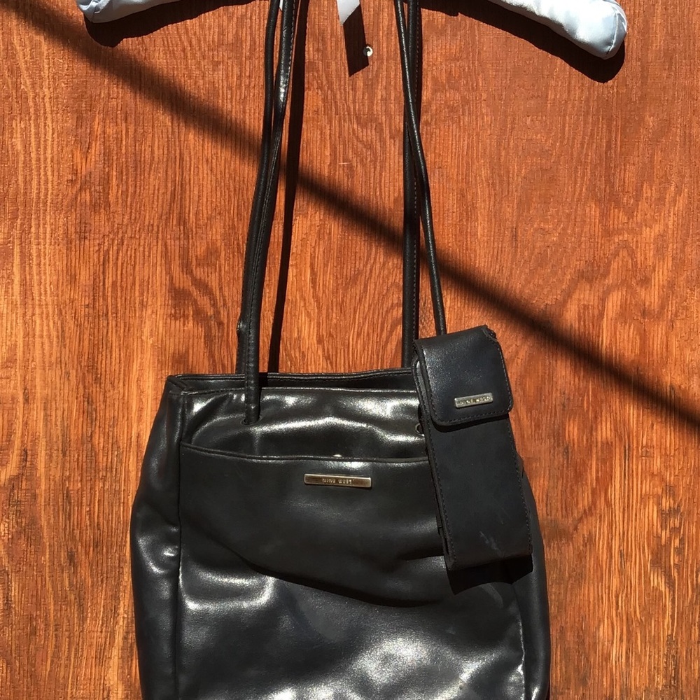 Soft Black Leather Shoulder Handbag